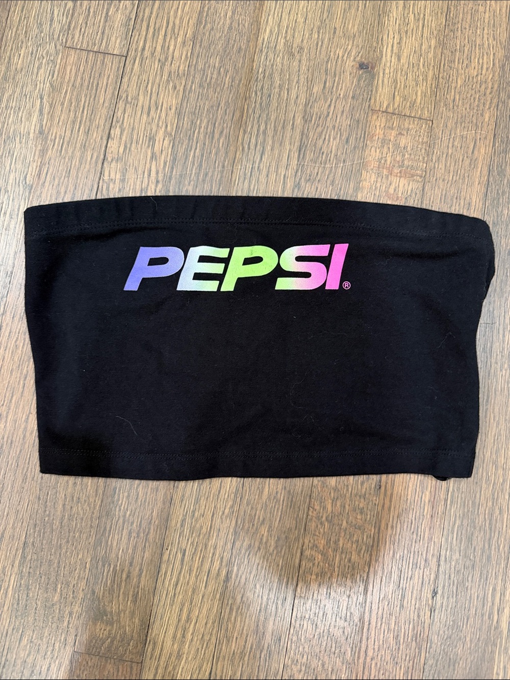 Forever 21 Collaborating with Pepsi.. Black Tube Top with Rainbow Gradient Logo